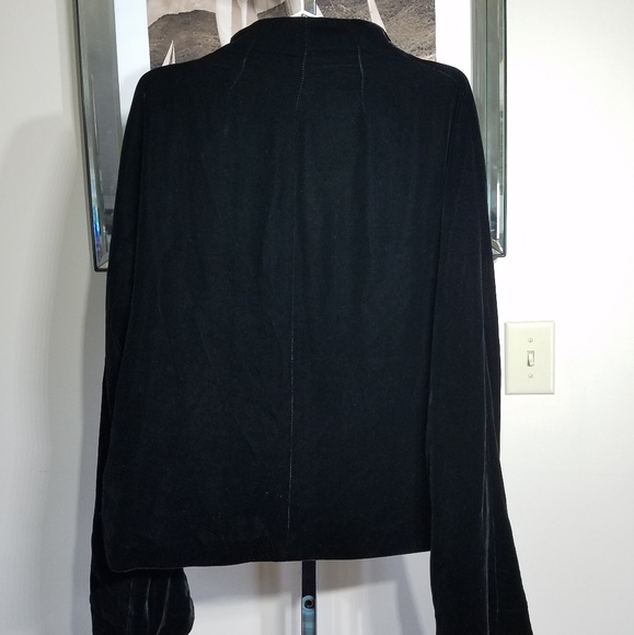 Vintage Grace Chaung NY Black Velvet Silk Embroidered Jacket Sz Large - Picture 2 of 4